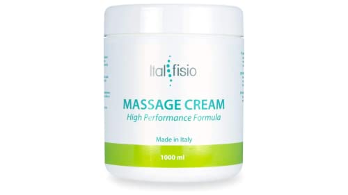 Massage Cream by Italfisio. Crema de Masaje para Fisioterapia Profesional para masaje drenante Relajante | Facia y Corporal 1000ml