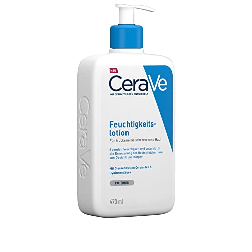 CeraVe Loción hidratante para pieles secas a muy secas, con 3 ceramidas esenciales y hialurón 473 ml