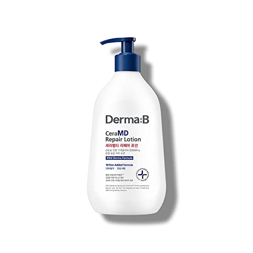 Derma B CeraMD Repair Lotion, Crema hidratante corporal con pantenol de ceramida sin perfume, sin fragancia, 13.52 fl. Onza, 400ml