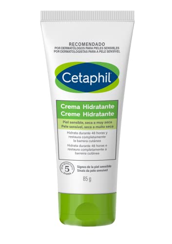 CETAPHIL Crema Hidratante Corporal y Facial, para pieles secas y sensibles, hidrata hasta 48 horas, 85G