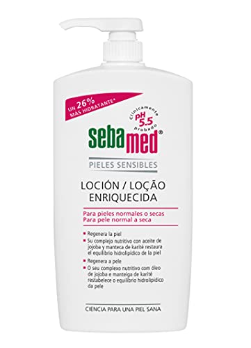 Sebamed Loción Enriquecida 1L - Crema hidratante corporal enriquecida para pieles secas sensibles, indicada para uso diario