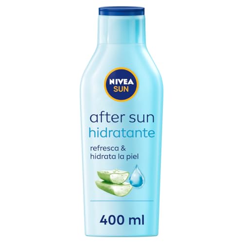 NIVEA SUN After Sun Loción Hidratante (1 x 400 ml), loción calmante para el cuidado de la piel tras la exposición al sol, cuidado solar con aloe vera