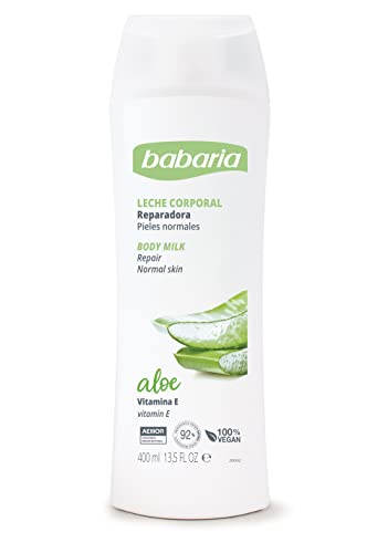 Babaria - Leche corporal reparadora - Crema corporal reparadora con Aloe Vera - 400 ml