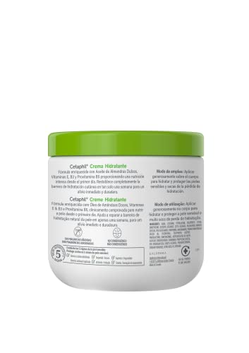 CETAPHIL Crema Hidratante Corporal y Facial, para pieles secas y sensibles, hidrata hasta 48 horas, 453G