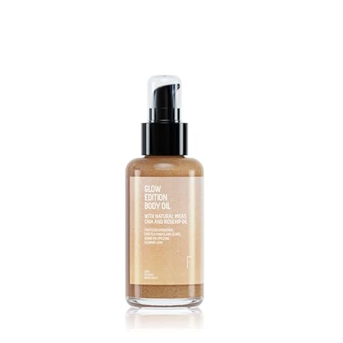 Freshly Cosmetics - Iluminador Corporal Natural Con Destellos Dorados Glow Edition Body Oil, 100 ml
