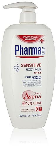 PHARMALINE Body Milk Sensitive piel sensible o irritada 500ml | Crema hidratante corporal para pieles sensibles o irritadas. Sin siliconas ni parabenos.