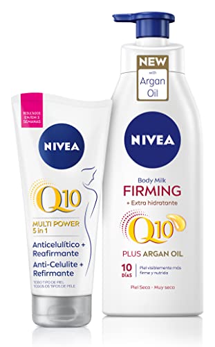 NIVEA Q10 Multi Power 5in1 Gel-Crema Anticelulítico + NIVEA Q10 Aceite de Argán Body Milk hidratante Reafirmante