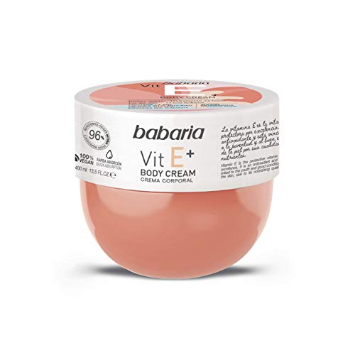 Babaria - Crema Corporal Hidratante y Antioxidante con Vitamina E para Pieles Normales y Secas, Vegano - 400 ml