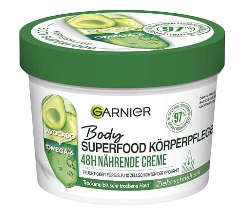 Garnier Body Superfood - Crema nutritiva con aguacate y omega-6, 380 ml